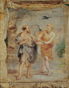 Elia ontvangt brood en water van een engel, ca. 1626-28 door Peter Paul Rubens
